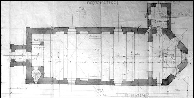 A templom alaprajza (1911. �vi �llapot)