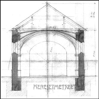 A templom keresztmetszete (1911. �vi �llapot)