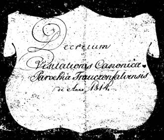 Vizit�ci� jegyz�k�nyv�nek c�mlapja, 1814